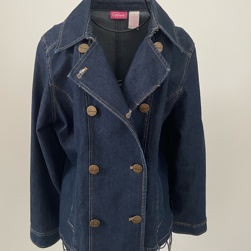 Pappagallo Dark Blue Jean Jacket with Button Details & Pockets